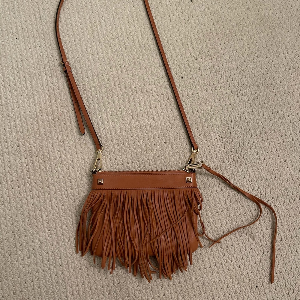 Rebecca Minkoff Leather Crossbody Purse Light Brown